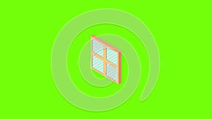 Square window frame icon animation