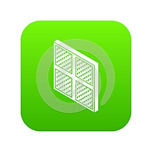 Square window frame icon green vector