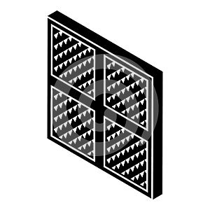 Square window frame icon, simple black style