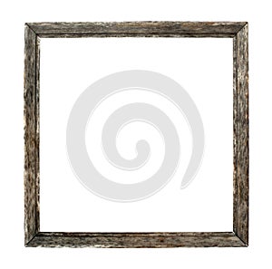 Square wood frame isolated on white