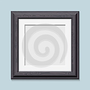 Square wooden black photo frame