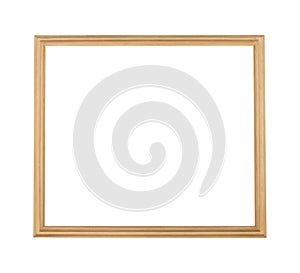 Square wooden frame for painting or picture isolated on a white background