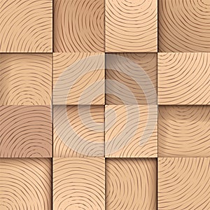 Square wooden tiles, seamless vector pattern.