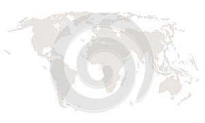 Square world map on white background