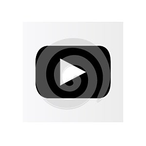 Squared Black & white youtube logo icon
