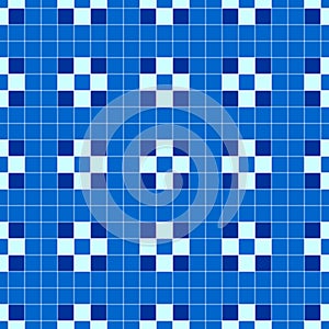 Squared blue seamless pattern. Vector background