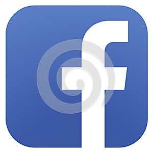 Squared colored round edges facebook logo icon