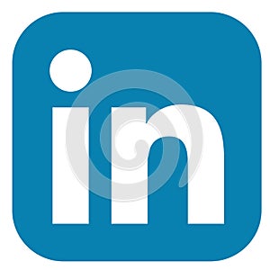 Squared colored round edges linkedin logo icon