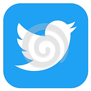 Squared colored round edges twitter logo icon