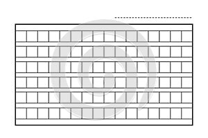 Squared manuscript. Blank paper template for school notebook. Paper manuscript. Notebook for writing hieroglyphs. Empty