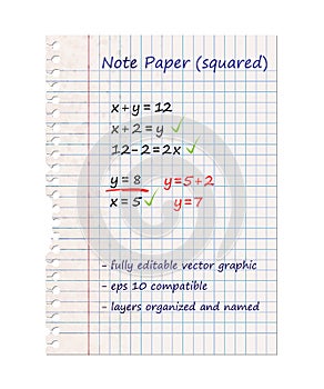 Squared Note Paper