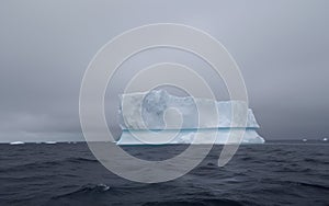 Squared-off iceberg in the Antarctic ocean