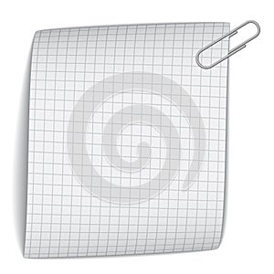 Squared paper with paperclip