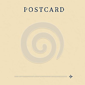 Squared postcard template. Vintage travel post card back