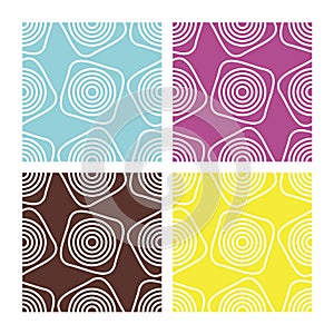 Squared white circles, abstract ice cream, seamless pattern