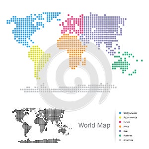 Squared World Continents map