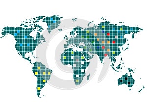 Squared world map photo