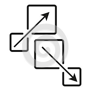 Squares arrows icon on white background. Vector illustration.
