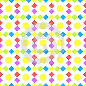 Squares and balls seamless background