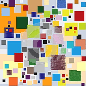 Squares Pattern Superposition Multiple Colors photo