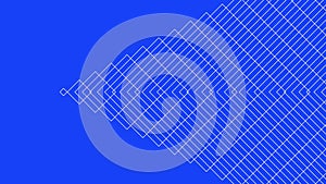 Squares pulse moving to right geometric on blue background loop. Quadratic radio waves endless creative animation. Foursquare
