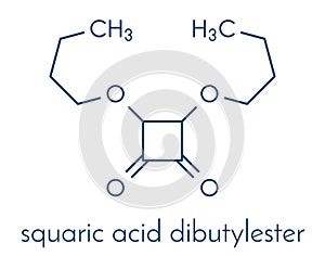 Squaric acid dibutyl ester drug molecule. Skeletal formula.