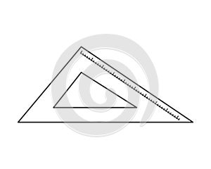 Squaring rule tool isolated icon