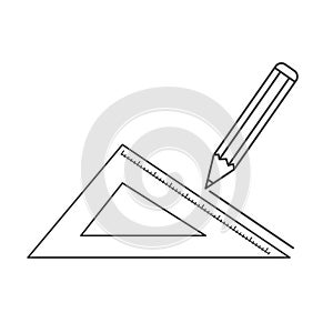 Squaring rule tool isolated icon