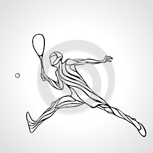 Squash player creative abstract silhouette vector eps10