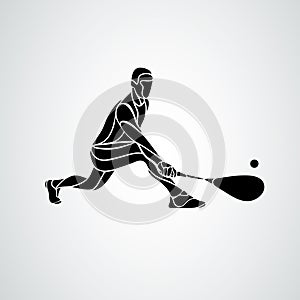 Squash player creative abstract silhouette vector eps10