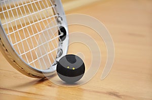 Squash racket and ball