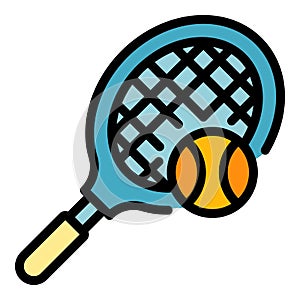 Squash racket icon color outline vector