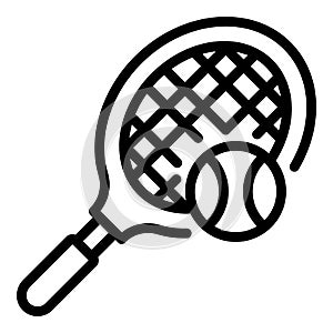 Squash racket icon, outline style
