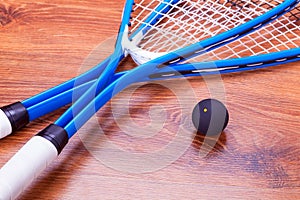 Squash rackets and ball
