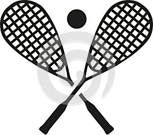 Squash rackets with ball photo