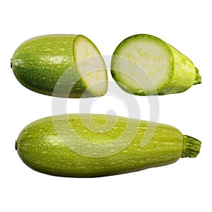 Squash (vegetable marrow) isolated on white background with clipping path. Closeup with no shadows. Vegetable. Food. Eating veg