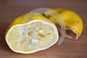 Squashed lemon fruit