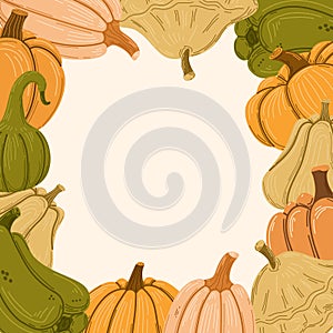 Squashes and gourds square frame.