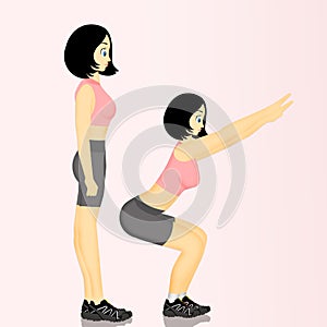 Squat exercises for buttocks