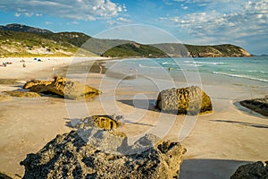 Squeaky beach at sunset in Wilsons Promontory national park