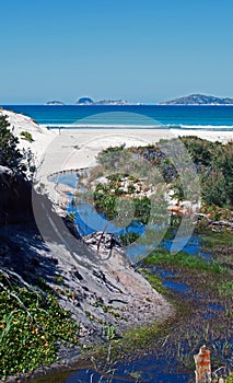 Squeaky Beach Tidal River flow in Wilsons Promontory in Victoria Australia