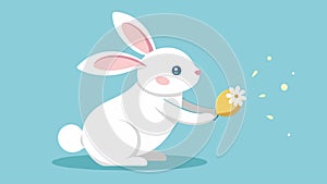 A squeaky toy for rabbits that emits the calming aroma of chamomile promoting a peaceful environment for bunnies to hop photo