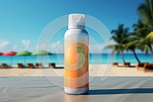 Squeezable Sunscreen bottle. Generate Ai