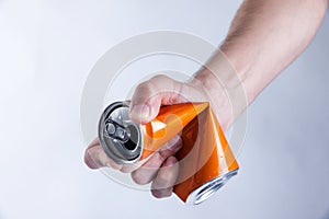 Squeeze aluminium can