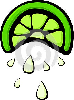 squeezed lemon slice vector illustration