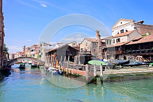 Squero di San Trovaso. Workshop for making gondolas, Venice, Ital