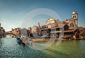 Squero San Trovaso, gondola boatyard in Venice, Italy