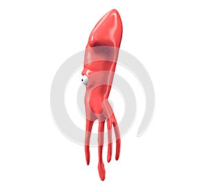 Squid Animal Isolated. 3D rendering