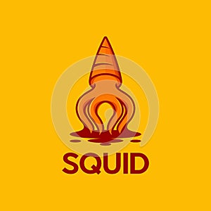 Squid Animal Marine Wildlife Illustration Vector Logo