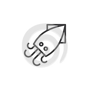 Squid food outline icon